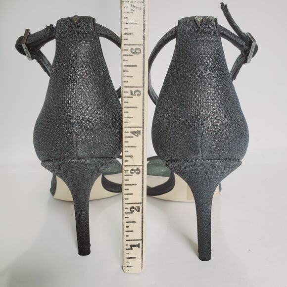 Sam Edelman Patti Ankle Strap Heel Sandals Pumps Black Shimmer Size 9 - Picture 8 of 12